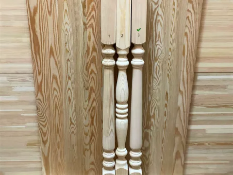 Балясина из сосны и ели 50 x 50 x 900 мм, №3, класс Экстра