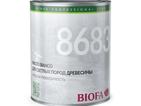 BIOFA 8683, BIANCO масло для светлых пород древесины, 1 литр